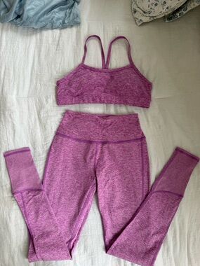 ALO Yoga Purple Heather Sports Bra